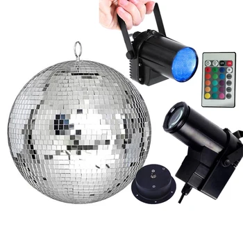 10/20/25/30CM Kiip Disco Peegel Ball & Motor & 10W RGB Beam Pinspot Lamp Peegeldav Disco Ball Pulmapidu Etapp Decor