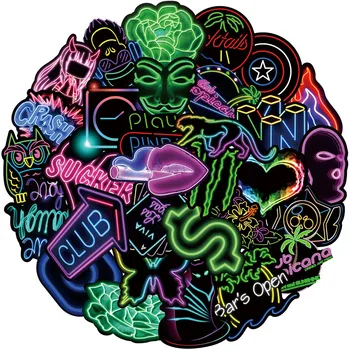 10/30/50tk Neon Light Graffiti Kleepsud Sülearvuti Kitarr Mootorratta Telefon Pagasi Auto DIY Cartoon Lahe Kleebis Pakki Kid Mänguasi