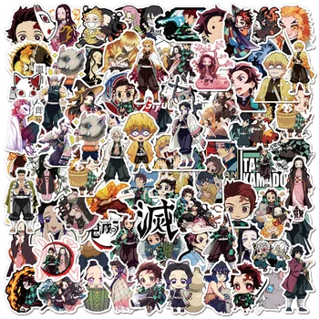 100tk/Set Anime Demon Slayer Graffiti Kleepsud Sülearvuti Pagasi Jalgratta Auto Rula Arvuti Veekindel Decal Mänguasjad