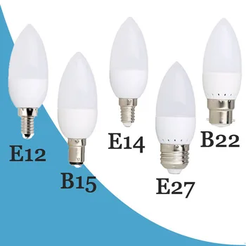 10tk/palju 6W LED Küünal Lamp E12 E14 E27 B15 B22 Lühter Küünal Sibulad Koju Tabel laualamp Asendamine LED Pirn
