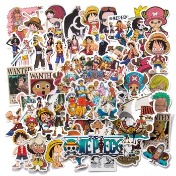 50/100tk Luffy One Piece Kleebised Anime Kleebis Sülearvuti Mootorratta Rula Arvuti Mobiilne Telefon Cartoon Mänguasi