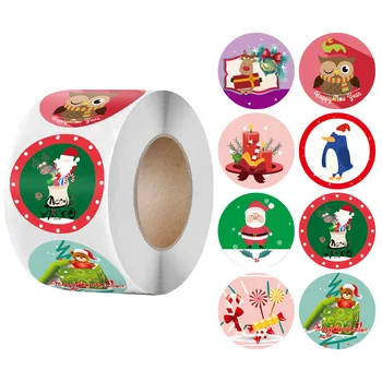 50-500Pcs Jõupaber Ring Labels Jõulud Kingitus Kleebis Xmas Tree Candy Box Uut Aastat Pakendi Kott jõulukaunistused