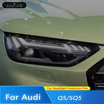 Audi Q5 SQ5 Quattro Facelift 2021 2022 Auto Esitulede Tint, Suitsutatud, Must kaitsekile Läbipaistev TPU Kleebis Tarvikud