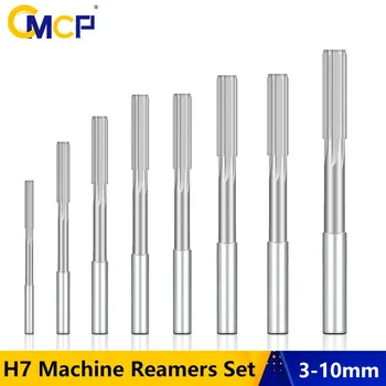 CMCP HSS H7 Masin Hõõritsad Määrata, 4/5/8pcs 3-10mm Sirge Varre Chucking Reamer Metall-Lõikur Vahend Sirge Reamer