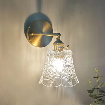 Jaapani Klaasist Seina Lamp Loominguline Nikerdatud Rippus Traadi Interior Lamp Magamistuba Öö Kaasaegse Decor Led Lugemine Kerge Seina Tuled