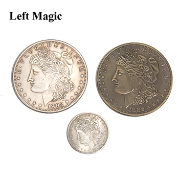 Jumbo Morgan Dollar (7cm) Magic Trikke Mustkunstnik lähedalt Street Illusioonid Rekvisiidid Tarvikud Ilmumist Vanishing Mündi Magia