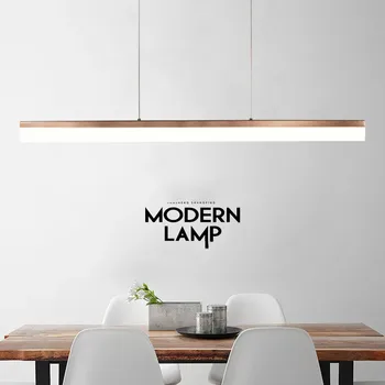 Led pikk kaasaegne ripats lamp lihtne office kauplus raua valgus Horisontaalse elutuba teenetemärgi köök rippuvad lambid põhjal võistluskalendri