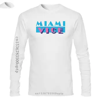 Meeste Riided, T-Särk Meestele, Logo Miami Vice T-Särk Meestele, Trükkimine, Varruka Tshirt Trend