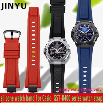 Muudetud Kummist Watchband G-SHOCK Casio GST-B400BD/AD Heart of Steel Series GST-B400 Veekindel Sport Silikoon Kella Rihm