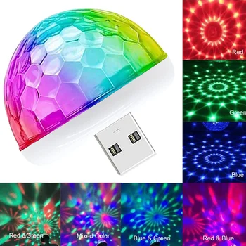 USB-Disco Light RGB Laser Projektsioon Lamp Kodus Decotrative DJ KTV Palli Lamp Koridori Seina Lamp Auto Pool Decor Öö Lihgt