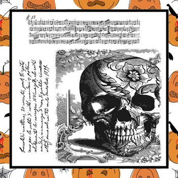 Uus Halloween Gooti Kolju Selge Templid Scrapbooking Diy Käsitöö Reljeef Album Paber-Kaardi 2022 Saabumise Silikoon Tempel 14*14