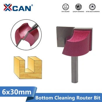 XCAN 1tk 30mm Alt Puhastus Graveerimine Bits 6mm Vars Puit Router Bitti CNC Milling Cutter Puidutöötlemine Korrastamist