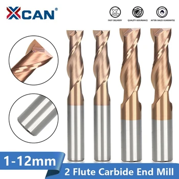 XCAN Milling Cutter 1-12mm Kaks Flöödid Karbiid End Mill TiCN Kattega Korter Lõpus Mill Natuke CNC Masin Jahvatus-Bit CNC Lõikamine Vahendid