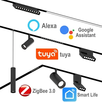 Zigbee Tuya Smart Home Magnet Led Track Valgus Hämardatav Abiline Alexa 48V Lae Lambid Raudtee Spot Led Võistluskalendri